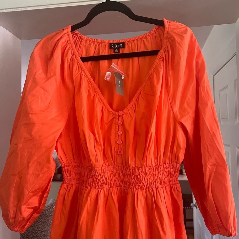 Jcrew orange midi dress *great for summer - Picture 6 of 9